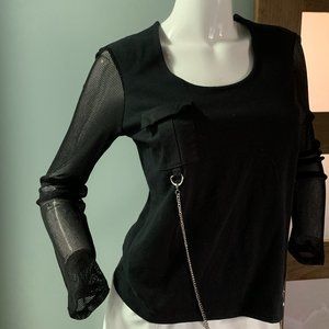 cyc small top mesh sleeves black